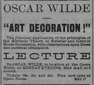 May 5th, 1882 Newspaper Clipping about Wilde's Lecture