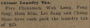 Chinese Laundry Tax