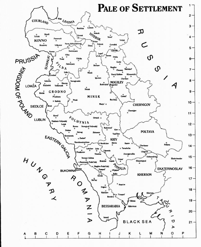 Map of Pale of Settlement