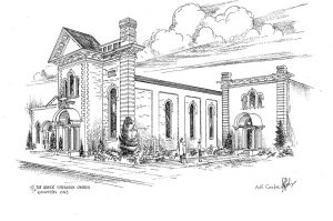 A sketch of our current church, done by A.R. Cooke.