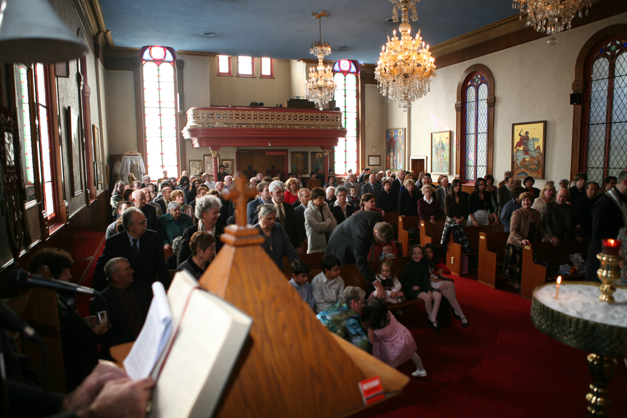 The Interior of Koimisis Tis Theotokou Greek Orthodox Church in Kingston.