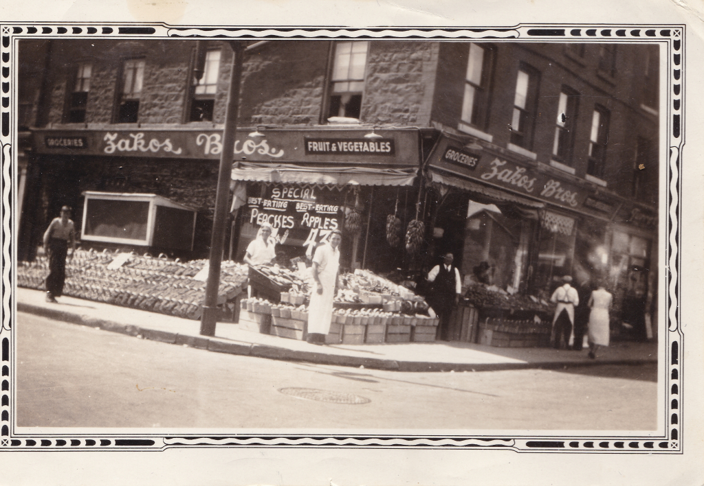 The Zakos Brothers Ltd. fruit and vegetable stand was one of the earliest Greek-run businesses in Kingston. It was opened in 1927 at 360 Princess Street.